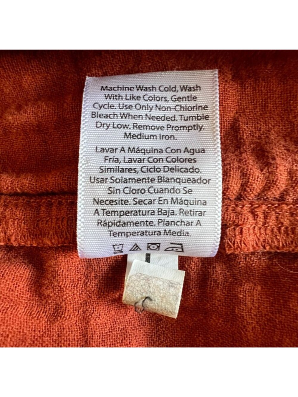 Time and Tru Women Sz L Boho Midi Dress Gauzy Cotton Terracotta Southwest Earthy - Picture 9 of 14